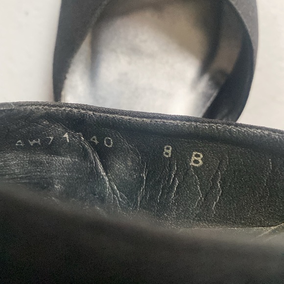 Stuart Weizmann Black Strap Heels, Size 8 - Picture 9 of 11